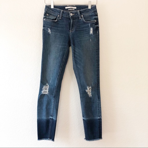 Aritzia Denim - Aritzia Tularosa crissi mid rise skinny distressed jeans